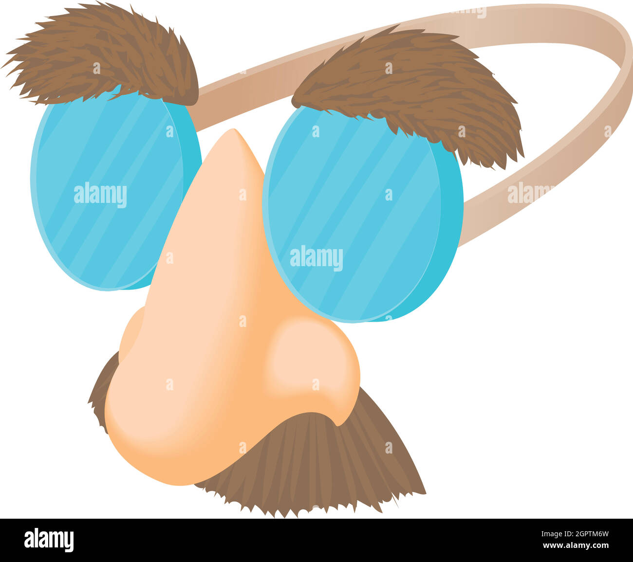 Comédie de faux nez moustache, sourcils, icône lunettes Illustration de Vecteur