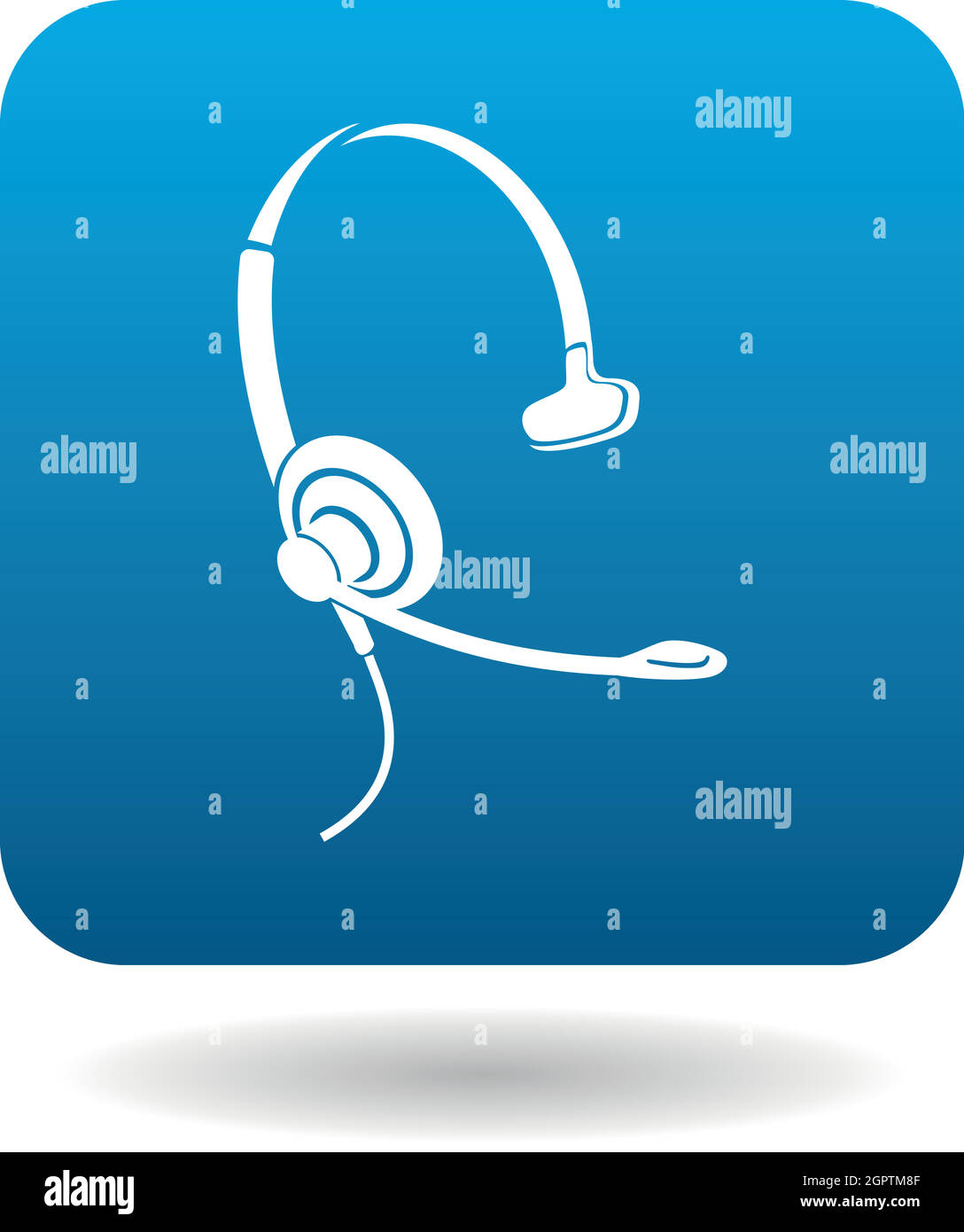 Écouteurs avec microphone pour l'icône des consultations Illustration de Vecteur