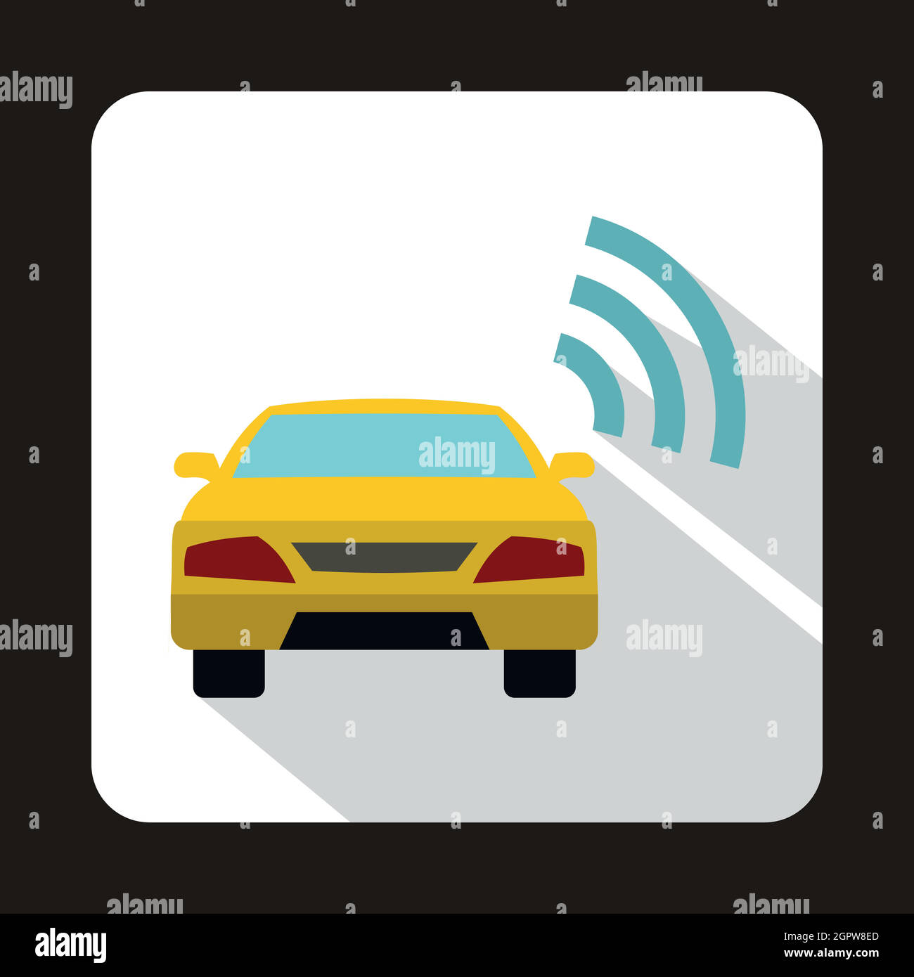 Voiture avec connexion Wi-Fi gratuite Inscrivez-vous à l'icône de style plat Illustration de Vecteur