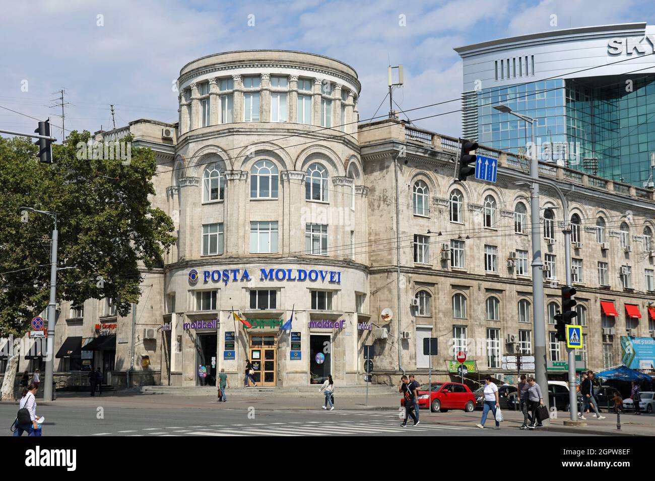 Stefan cel Mare Boulevard à Chisinau Banque D'Images