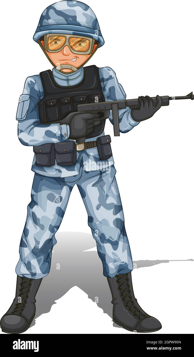 Un soldat courageux Illustration de Vecteur