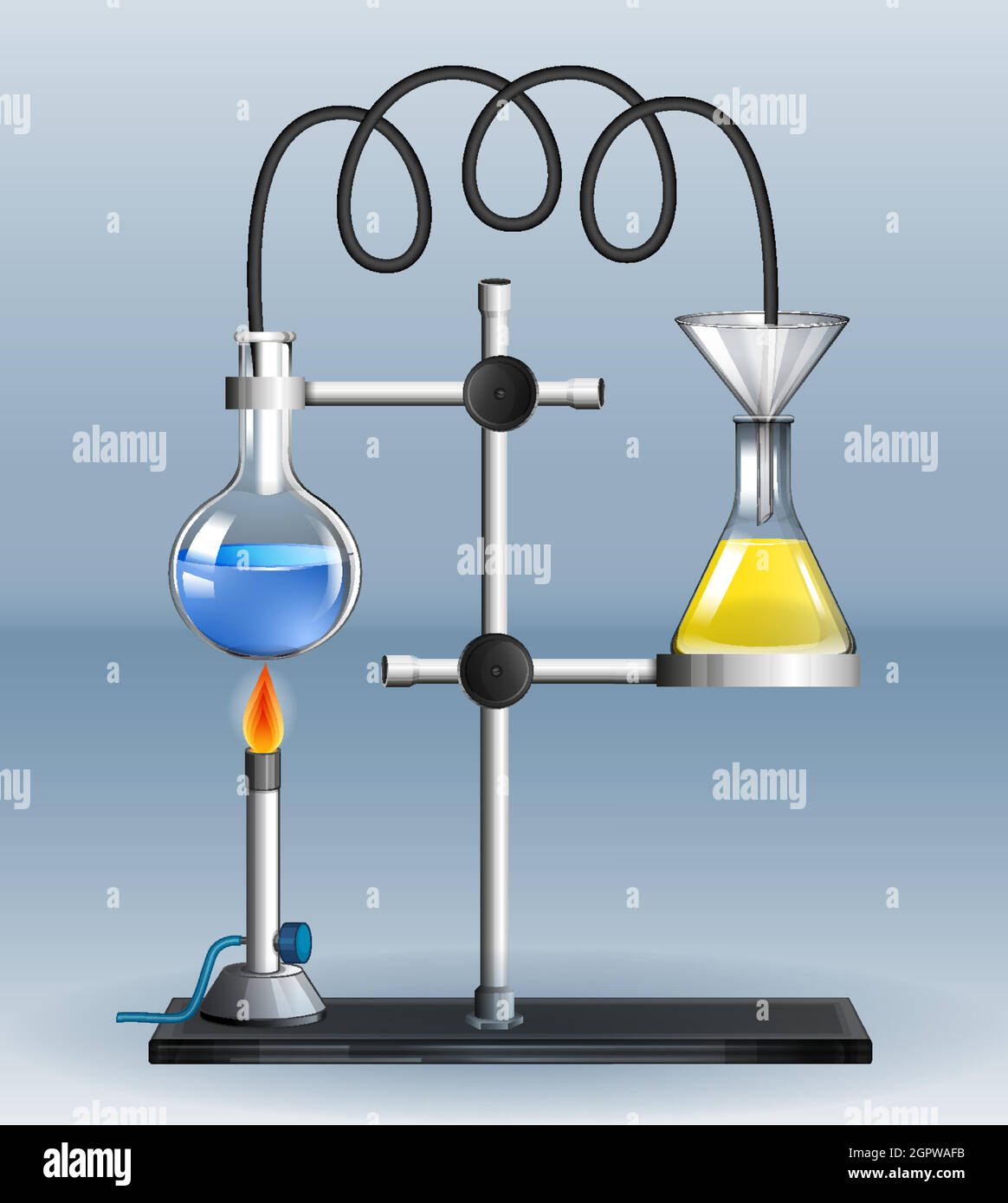 Expérience en laboratoire avec du liquide brûlant Illustration de Vecteur