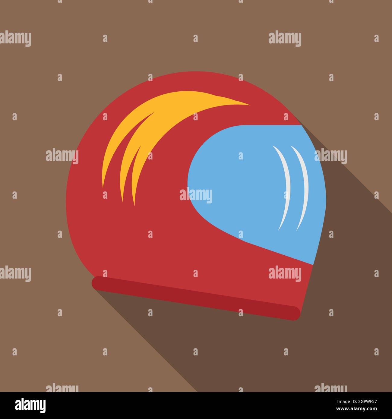 Dans l'icône du casque Racing style plat Illustration de Vecteur