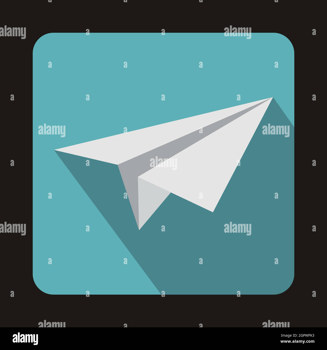 Avion en papier blanc, l'icône de style plat Illustration de Vecteur