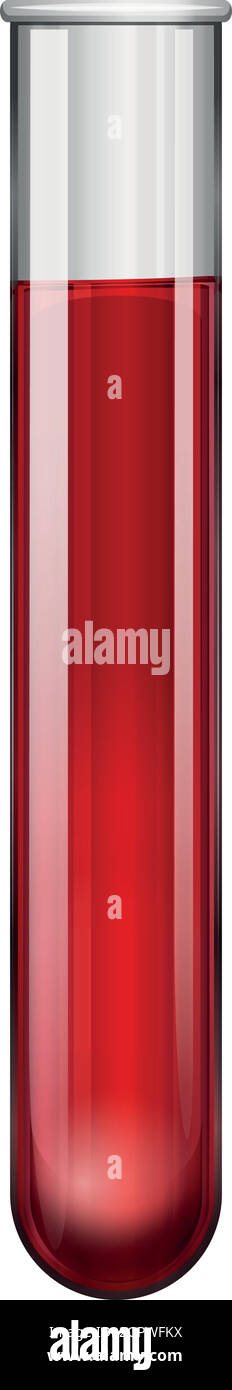 Liquide rouge dans le tube à essai Illustration de Vecteur