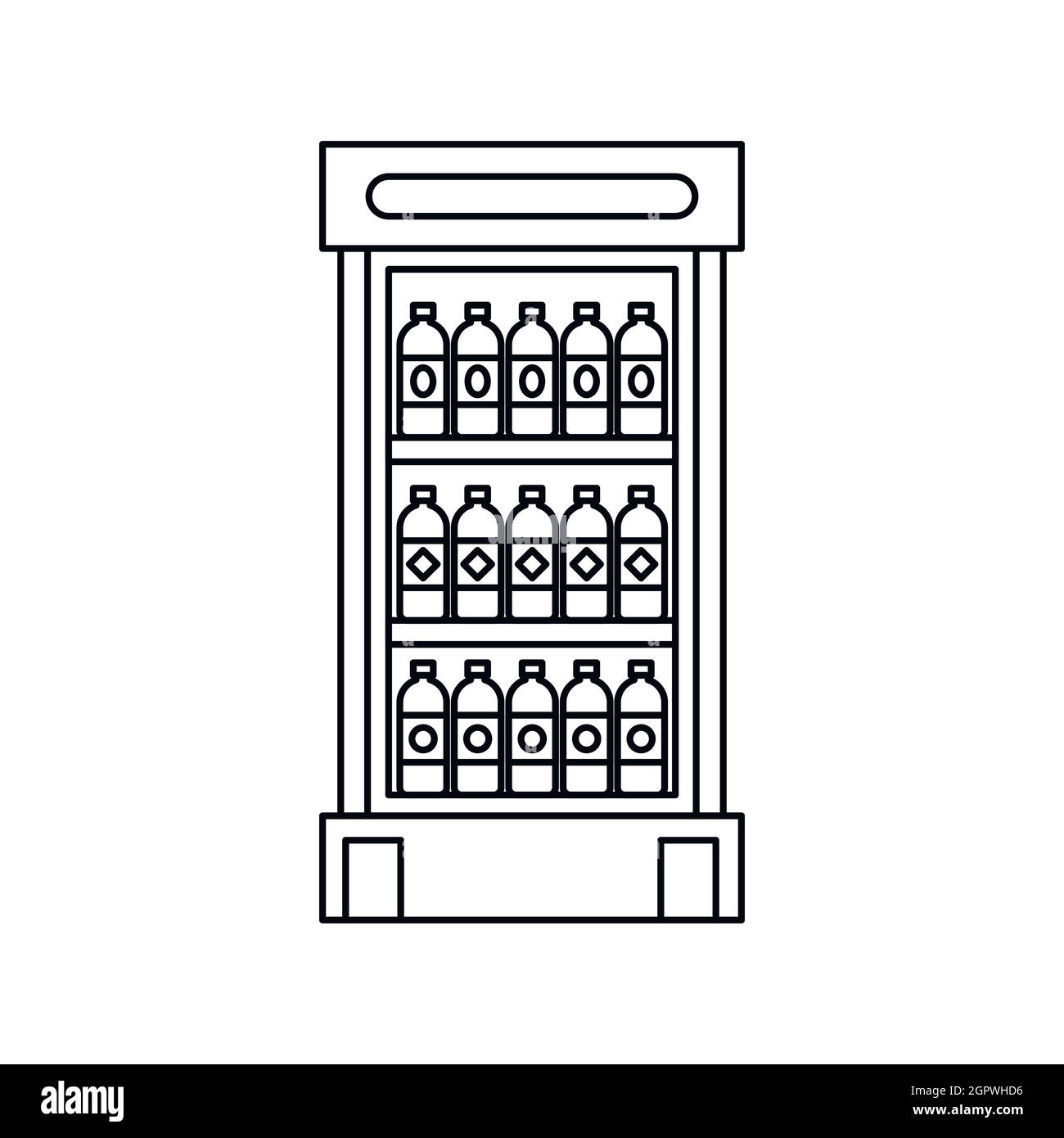 Réfrigérateur avec boissons rafraîchissements icon Illustration de Vecteur