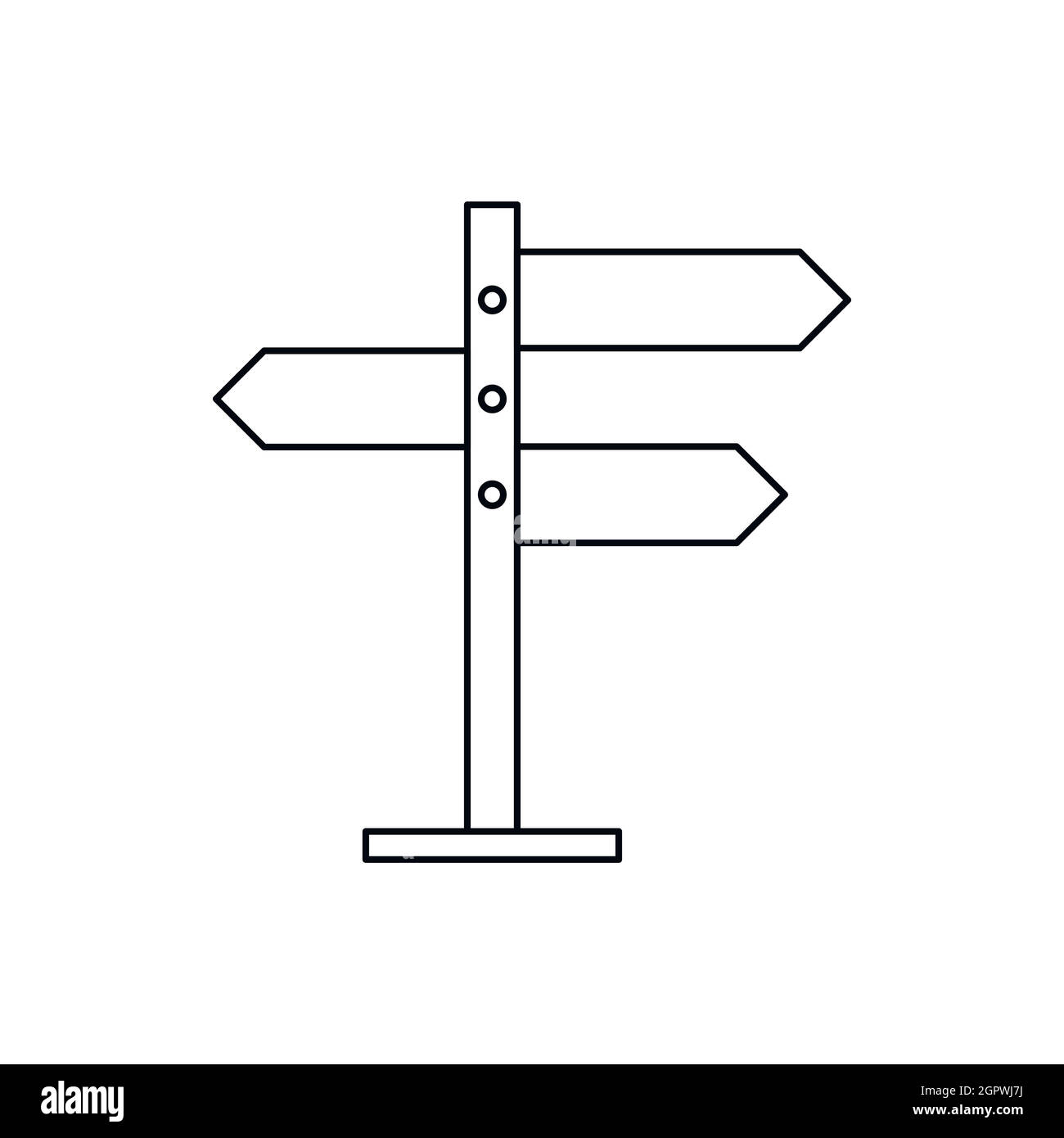 Panneaux de direction, l'icône de style contour Illustration de Vecteur