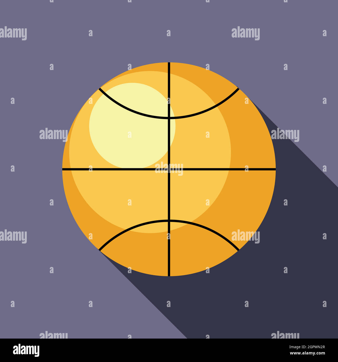Balle de basket-ball dans l'icône de style plat Illustration de Vecteur