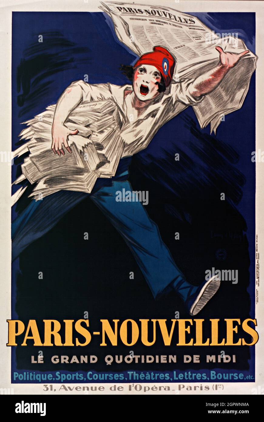 Paris-nouvelles, le grand quotidien de midi , 1931. Collection privée. Banque D'Images