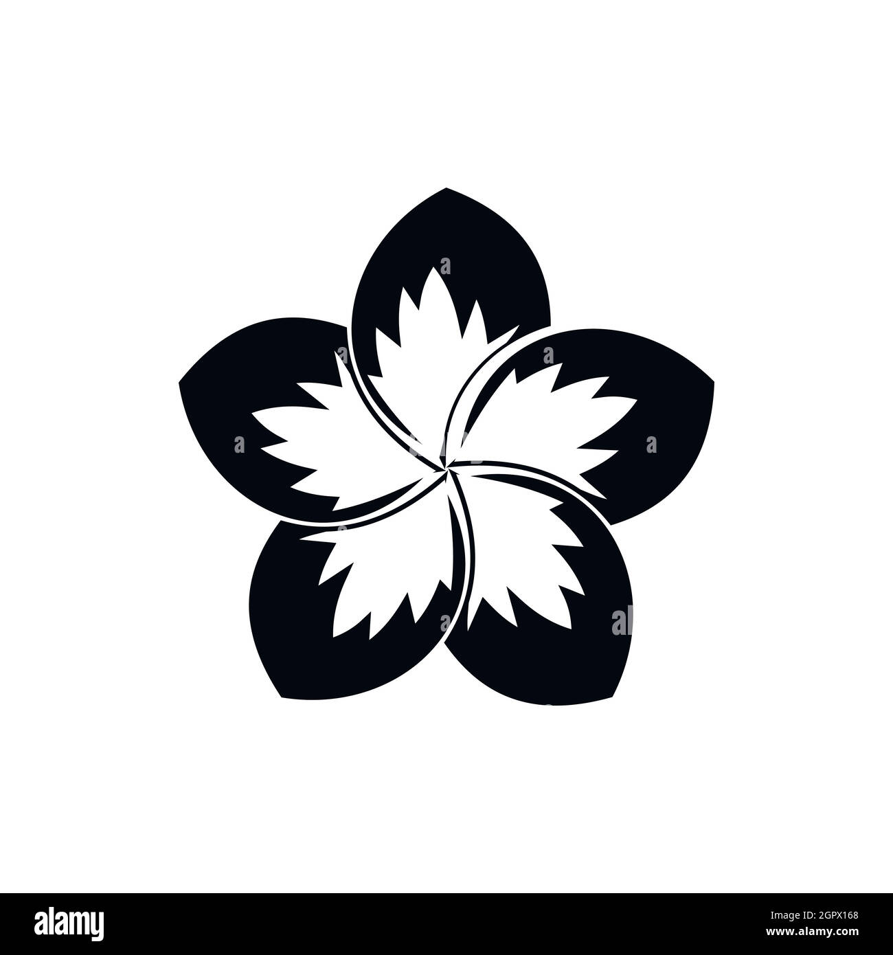 Fleur de frangipanier, icône de style simple. Illustration de Vecteur