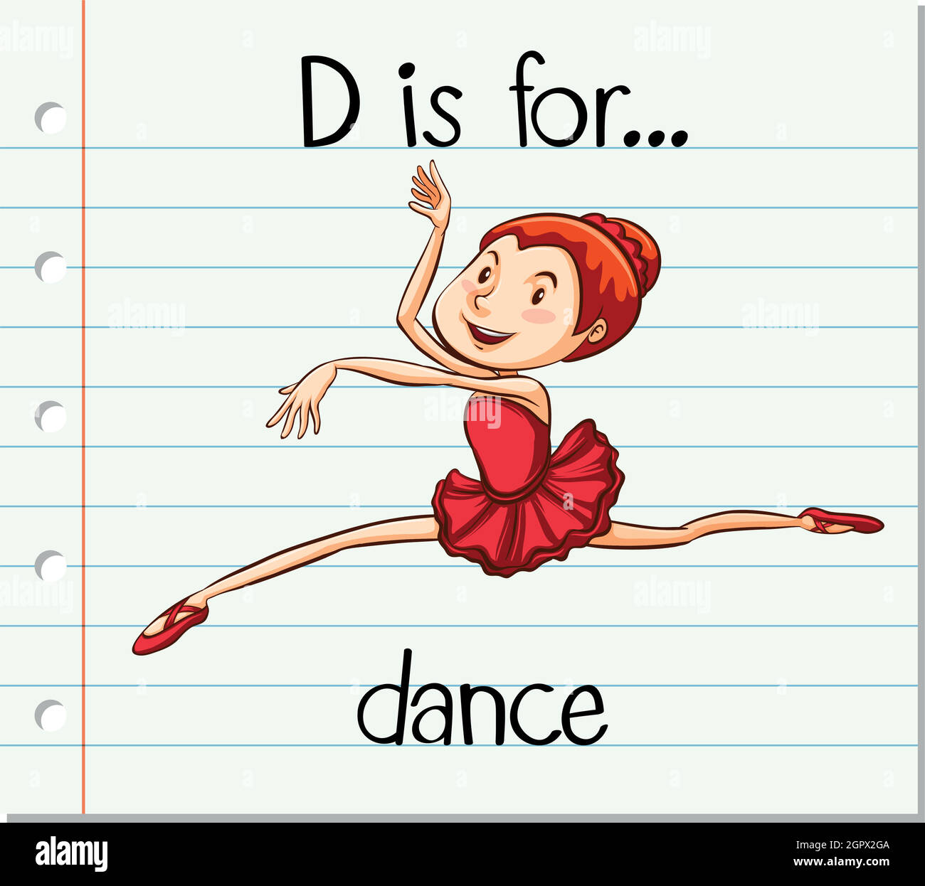 La lettre D de la carte mémoire est pour la danse Illustration de Vecteur