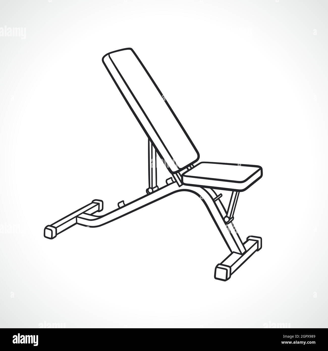 illustration du contour du banc de poids isolée Illustration de Vecteur