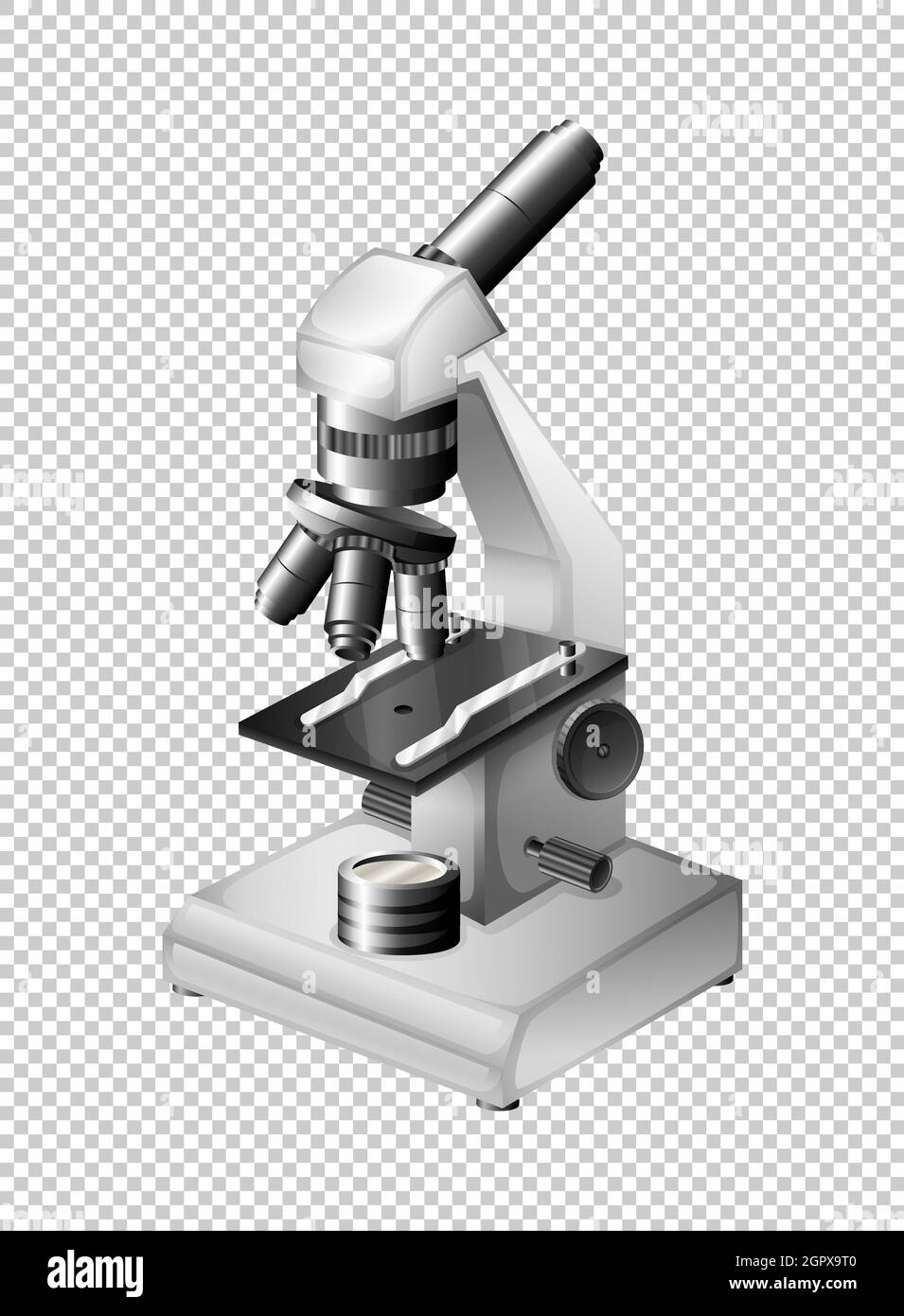 Microscope à trois lentilles Illustration de Vecteur