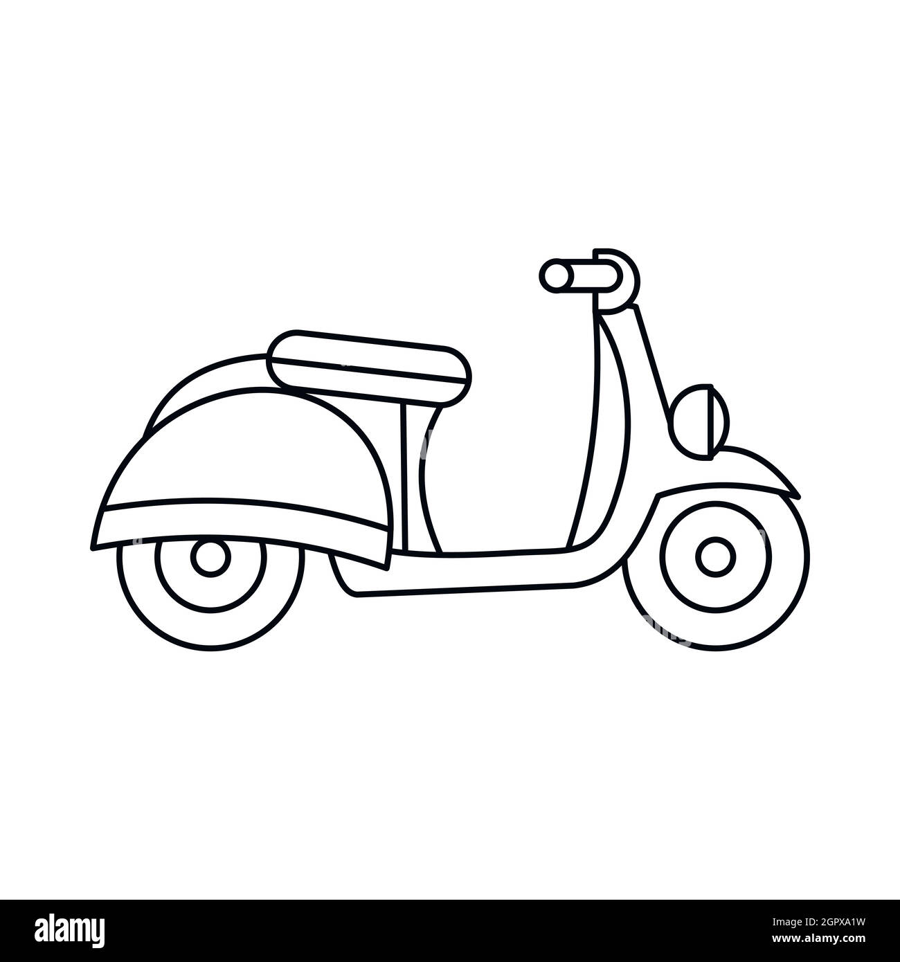 Icône style du contour, moto Illustration de Vecteur