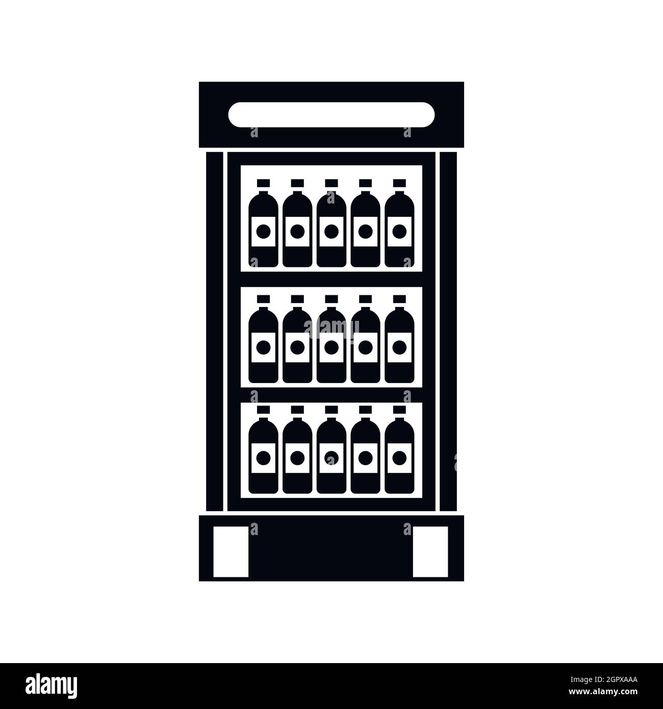 Réfrigérateur avec boissons rafraîchissements, icône de style simple. Illustration de Vecteur