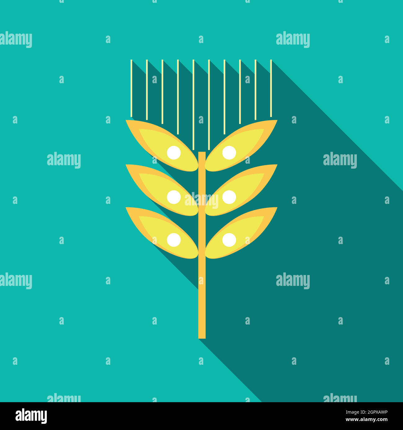 L'oreille de blé dans l'icône de style plat Illustration de Vecteur