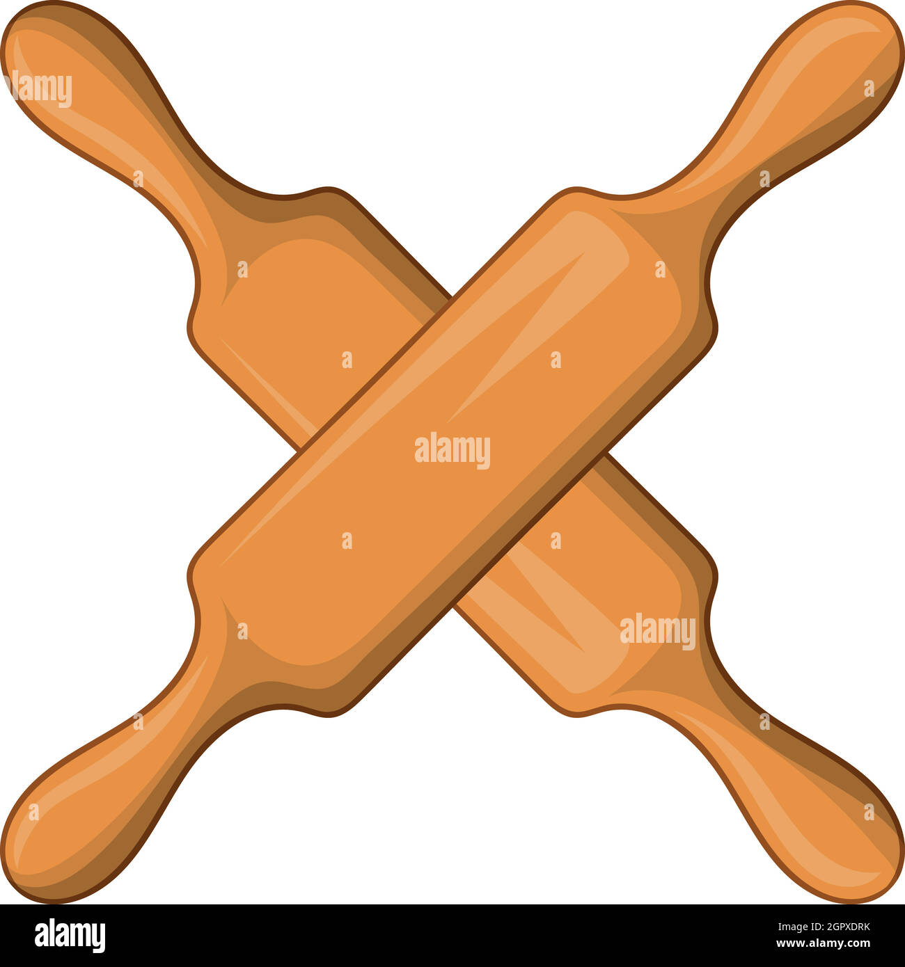L'icône des rouleaux à pâte de bois croisées Illustration de Vecteur