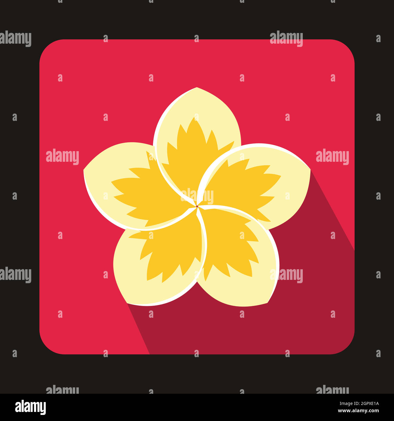 Fleur de frangipanier en icône style plat Illustration de Vecteur