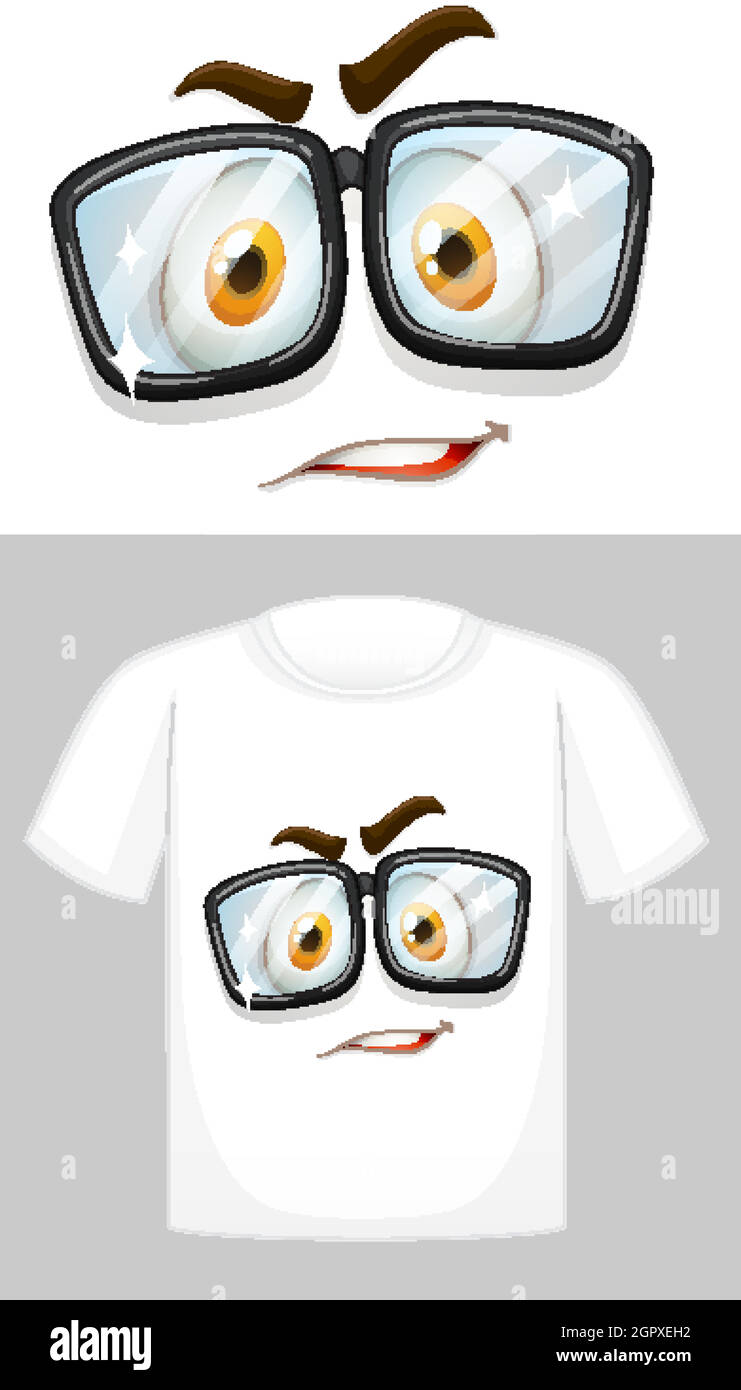 T-shirt avec motif lunettes de port Illustration de Vecteur