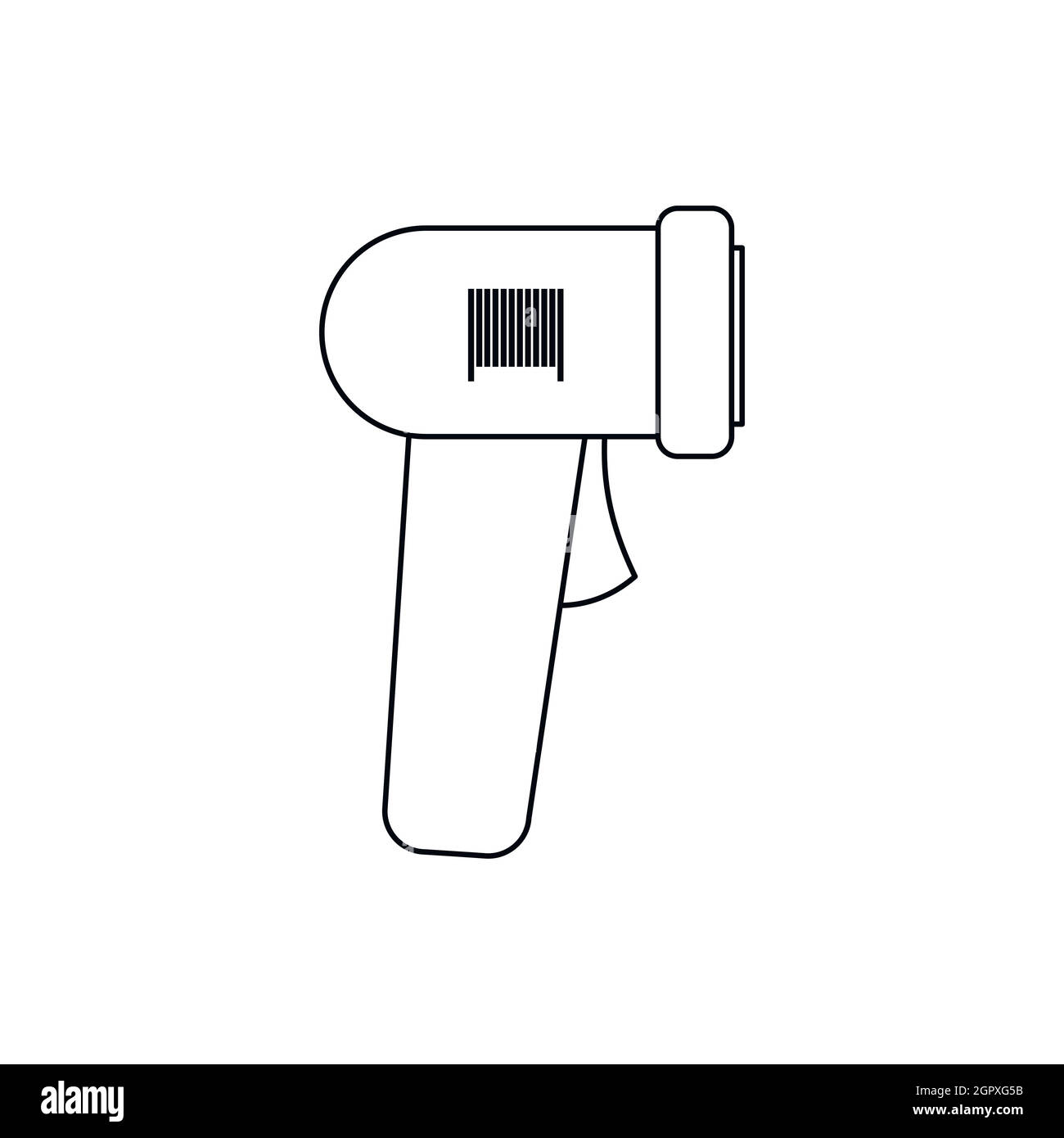 L'icône du lecteur de codes-barres, style contour Illustration de Vecteur