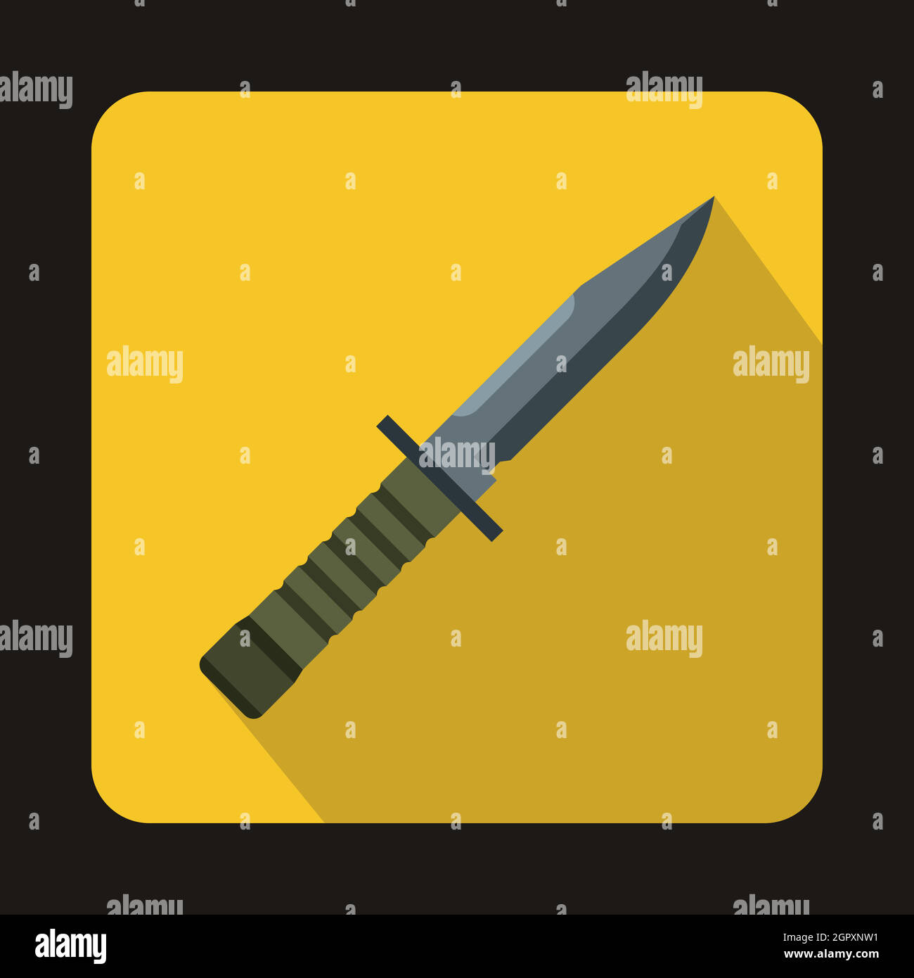 Couteau de combat militaire, l'icône de style plat Illustration de Vecteur