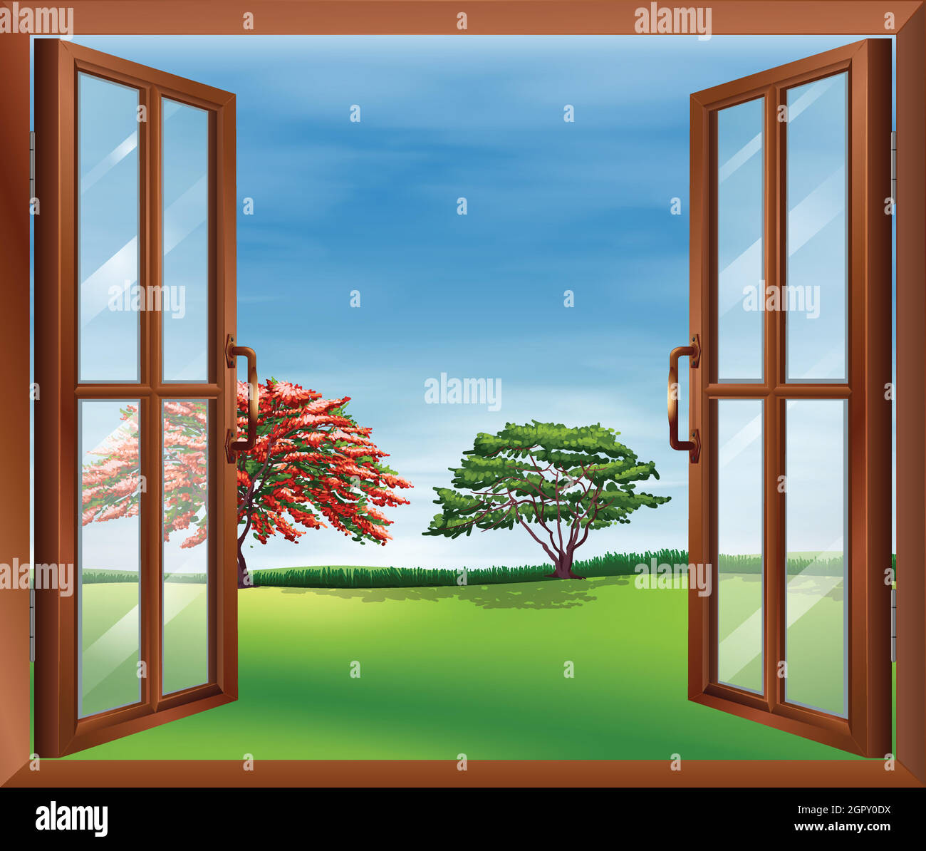 Une fenêtre ouverte en bois Illustration de Vecteur Une fenêtre ouverte en bois Illustration de Vecteur