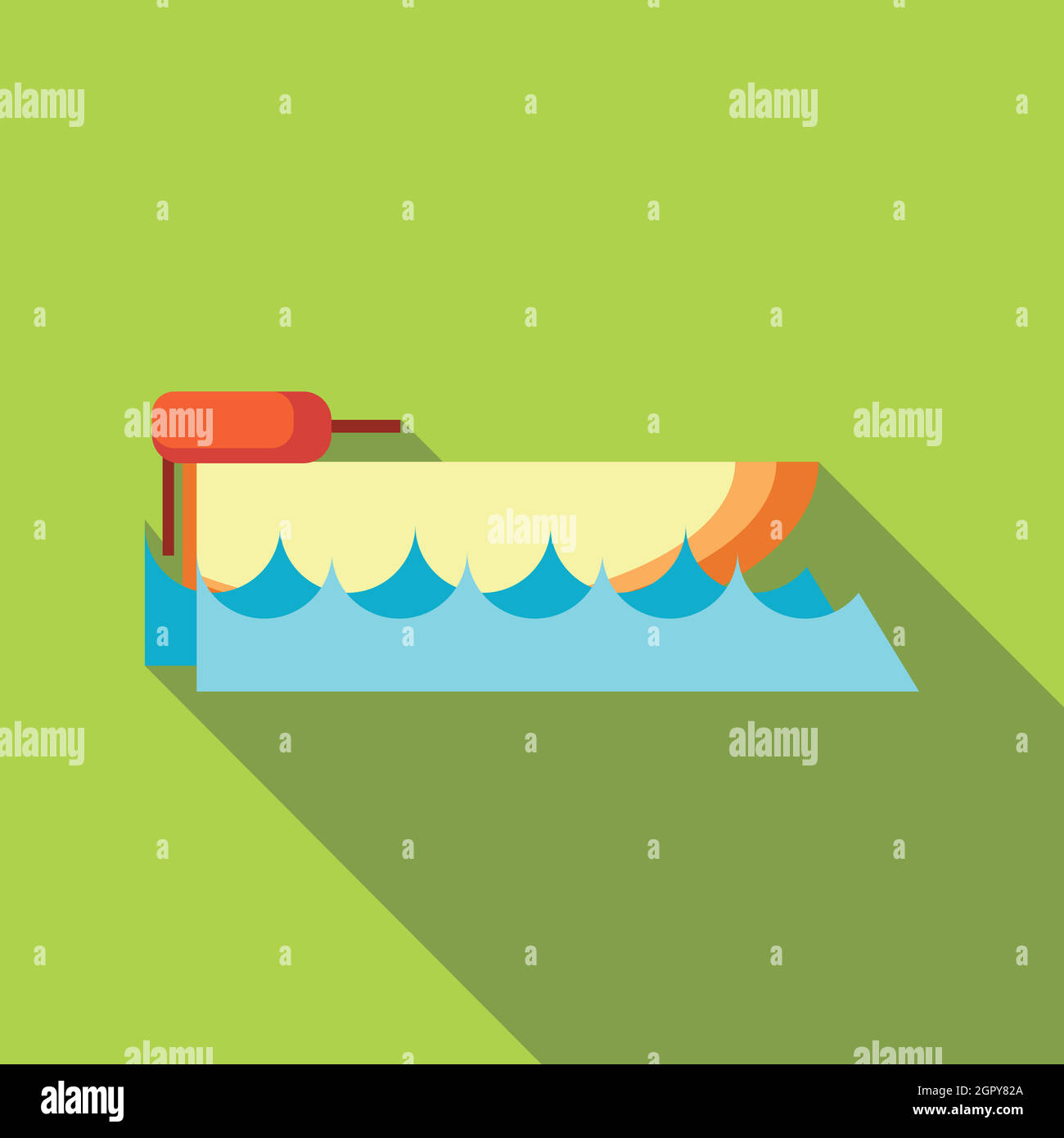 Bateau de Moteur dans l'icône de style plat Illustration de Vecteur