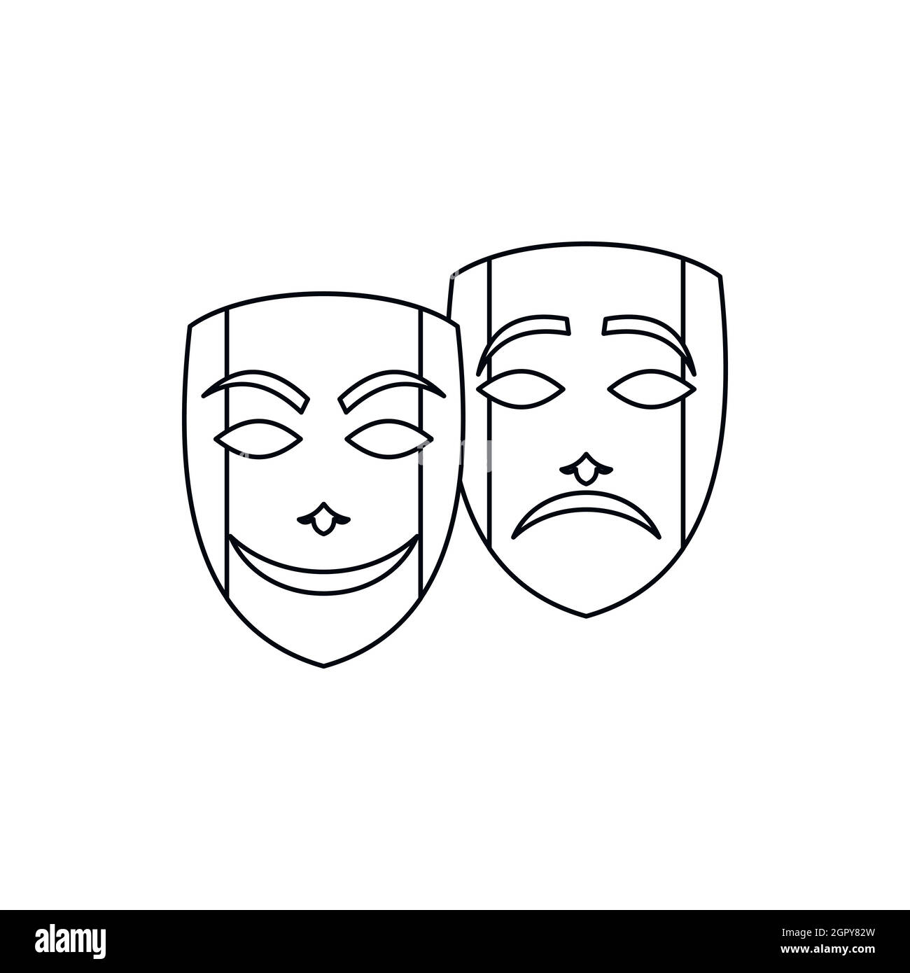 La comédie et la tragédie des masques de théâtre icon Illustration de Vecteur