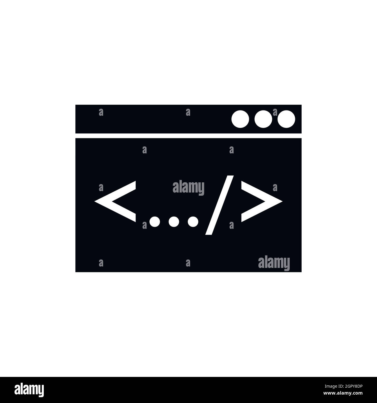 L'icône de la fenêtre de code, le style simple Illustration de Vecteur