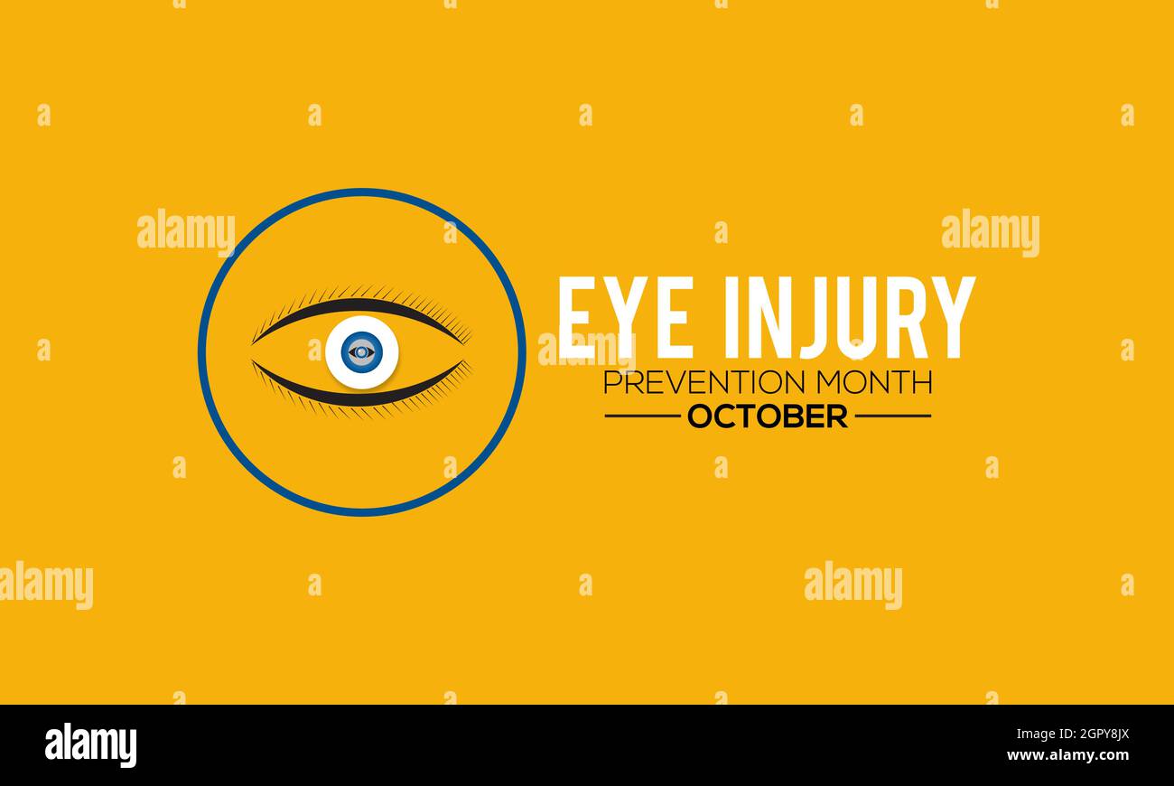 Modèle de bannière de jour d'observation pour la prévention des blessures aux yeux avec fond blanc. Illustration de Vecteur