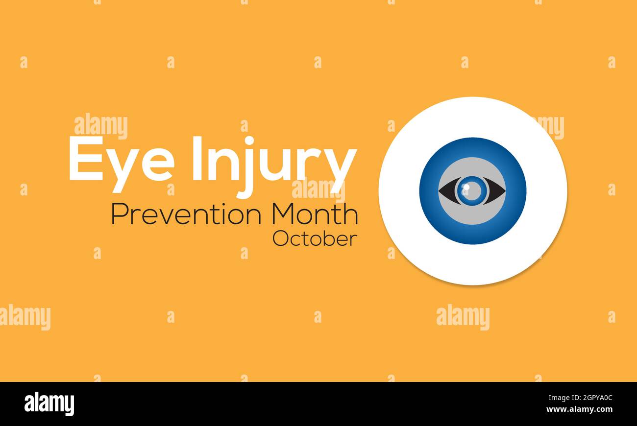 Modèle de bannière de jour d'observation pour la prévention des blessures aux yeux avec fond blanc. Illustration de Vecteur