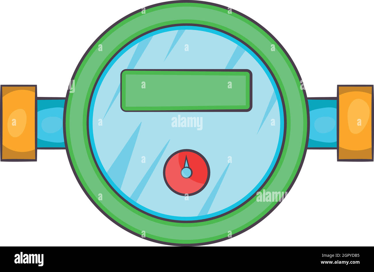 Compteur d'eau dans l'icône de style cartoon Illustration de Vecteur