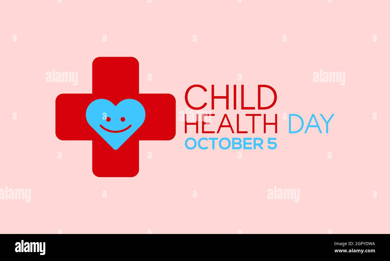Journée de la santé de l'enfant conception de modèle de bannière de jour d'observation fédérale avec fond blanc. Illustration de Vecteur
