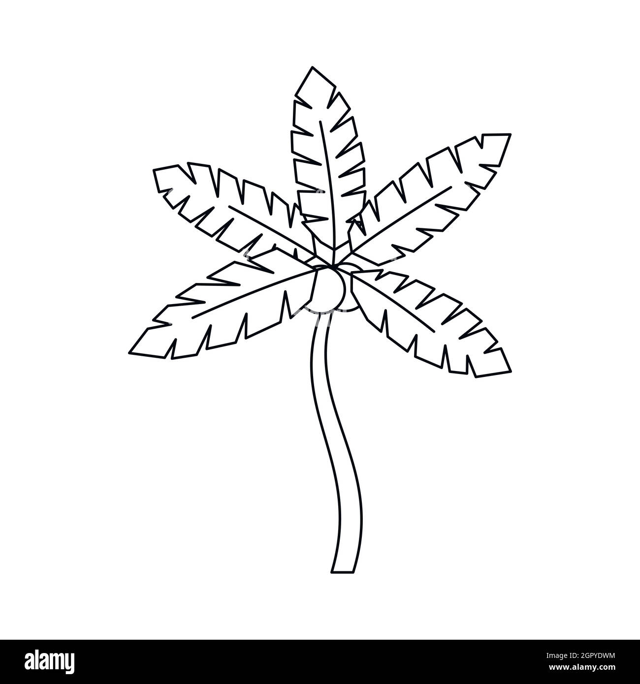Coco Palm tree avec style du contour, icône Illustration de Vecteur Coco Palm tree avec style du contour, icône Illustration de Vecteur