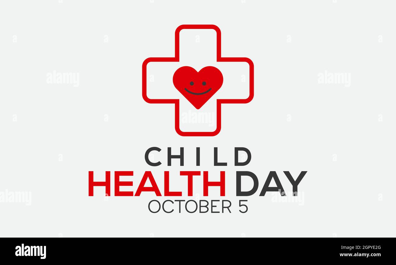 Journée de la santé de l'enfant conception de modèle de bannière de jour d'observation fédérale avec fond blanc. Illustration de Vecteur