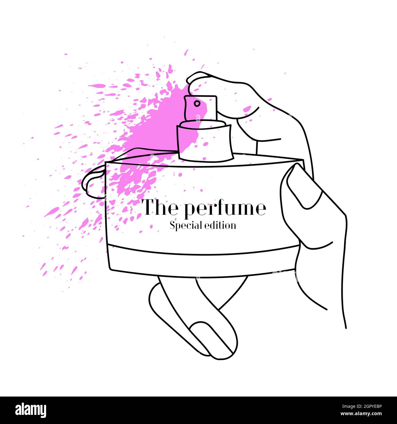 Parfum art de ligne avec laiton rose. Illustration vectorielle. Illustration de Vecteur