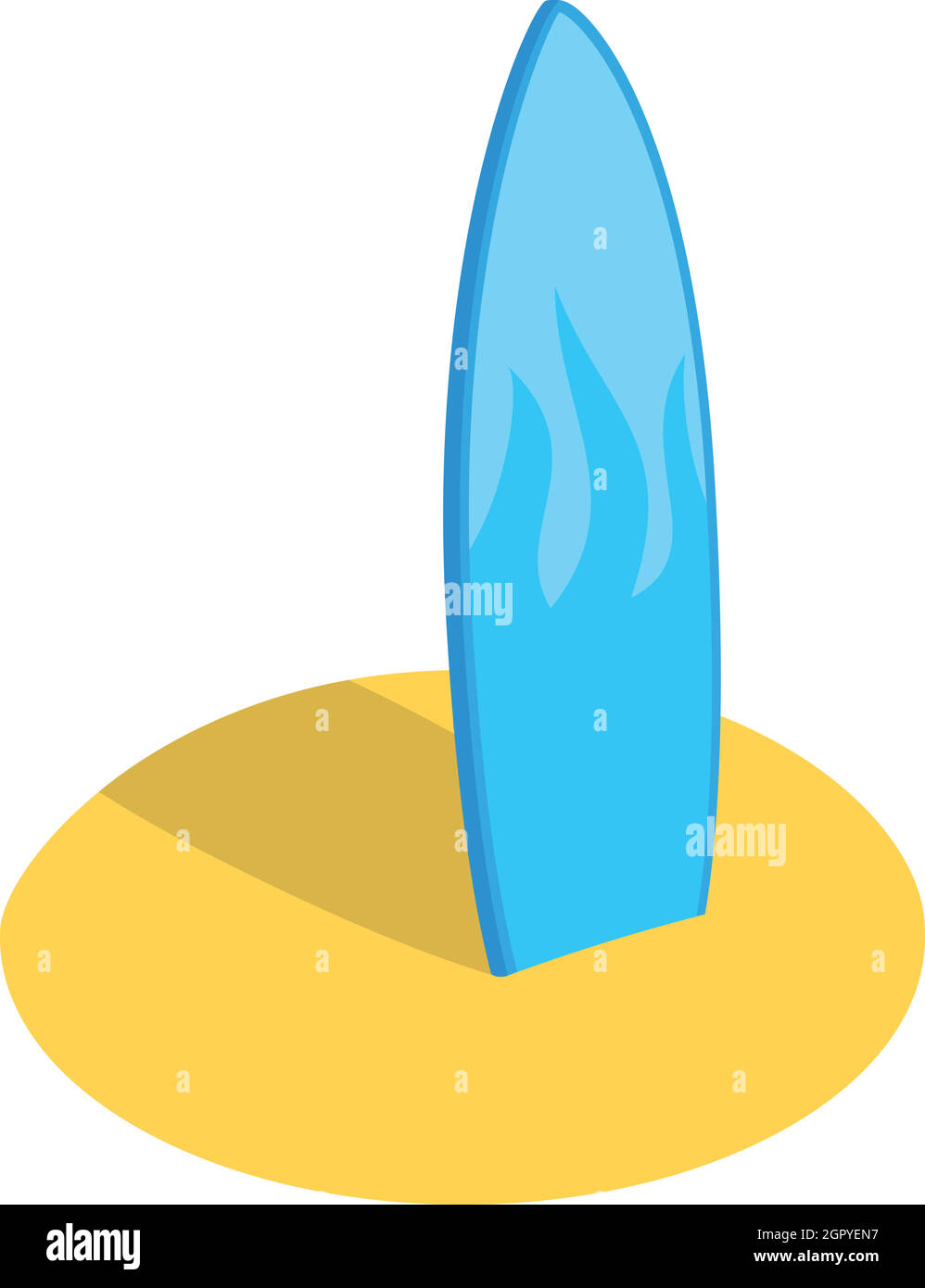 L'icône de surf bleu, style 3D isométrique Illustration de Vecteur