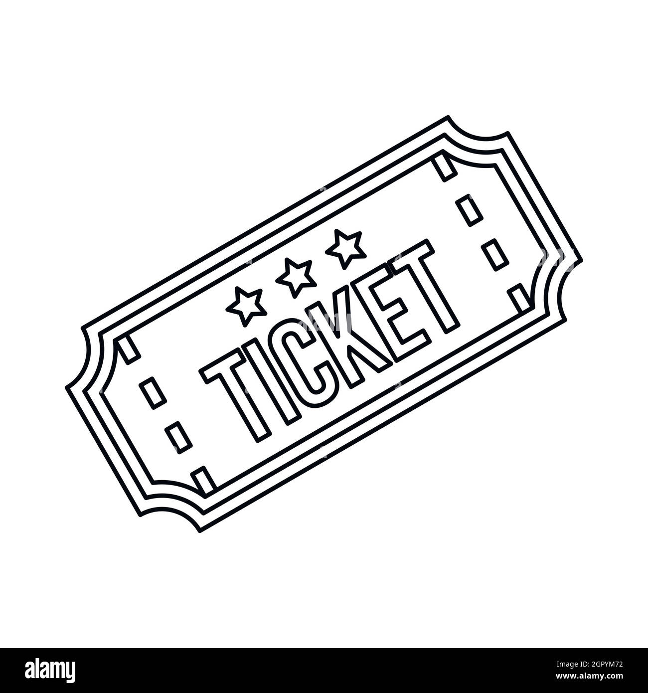 Icône style du contour en ticket Illustration de Vecteur