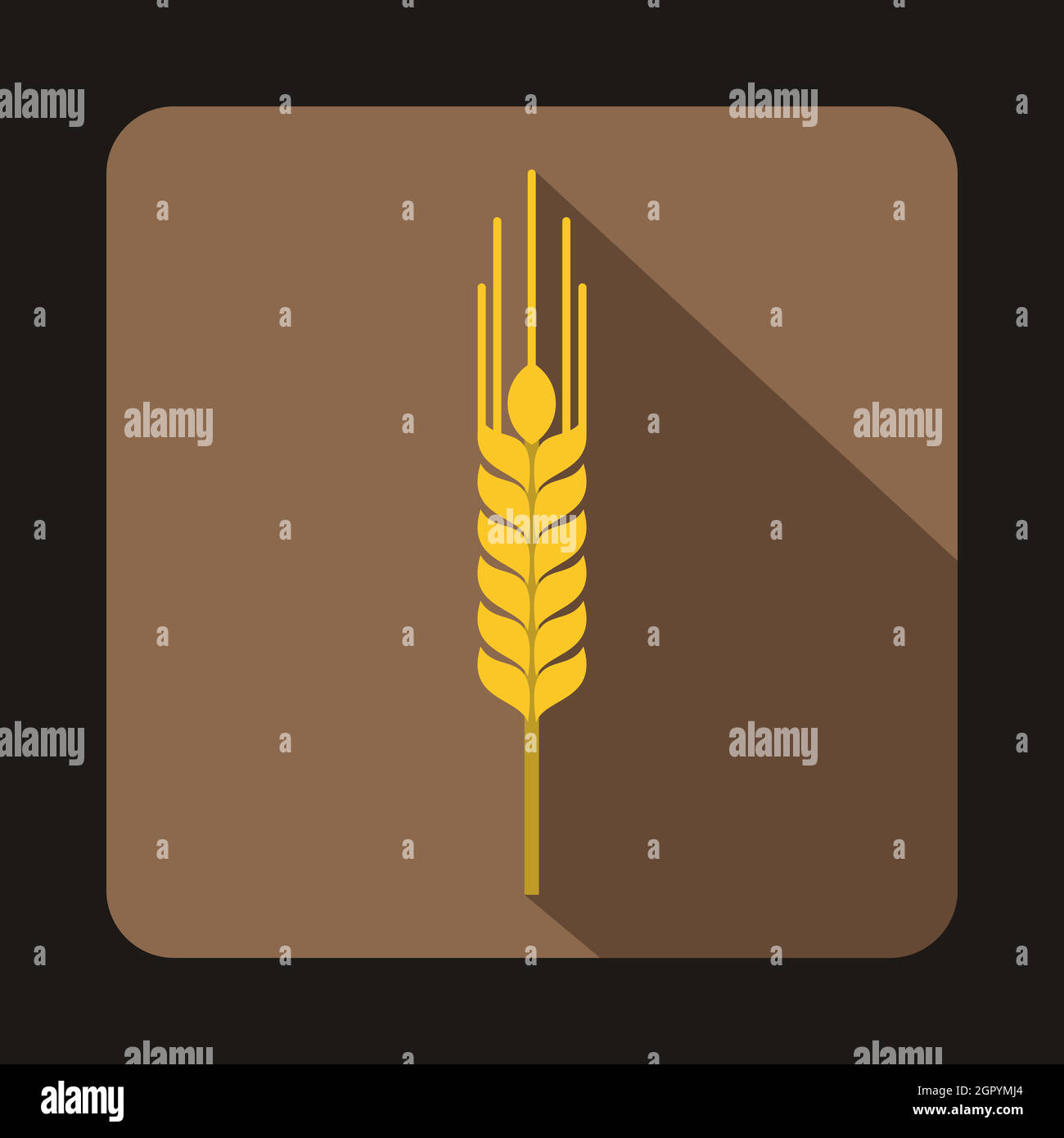 Des tiges d'orge mûr, icône de style plat Illustration de Vecteur