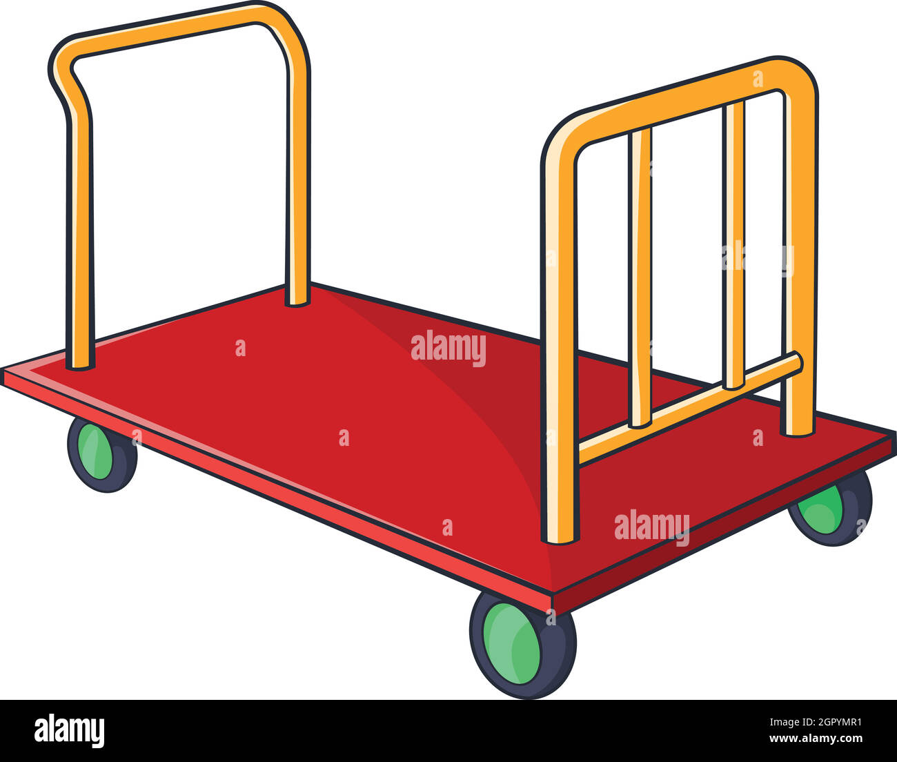 Chariot à bagages icône dans le style cartoon Illustration de Vecteur