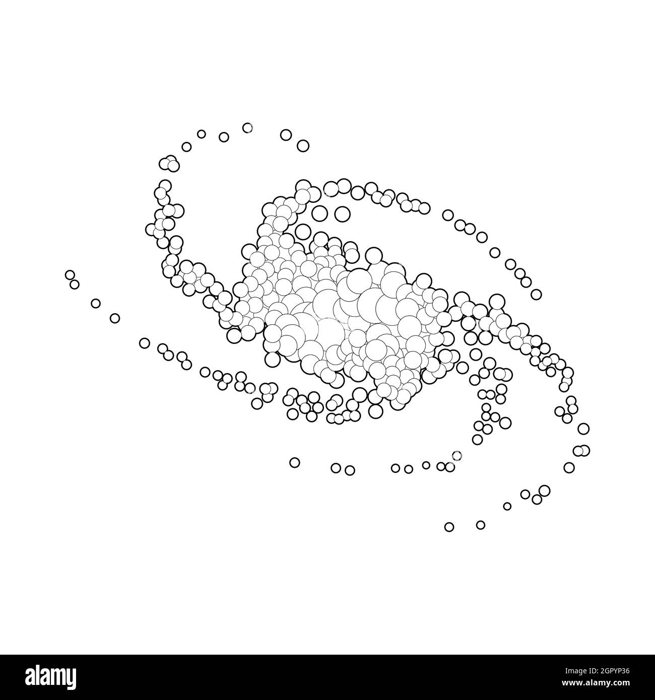 Wormhole en spirale dans l'espace, l'icône de style contour Illustration de Vecteur