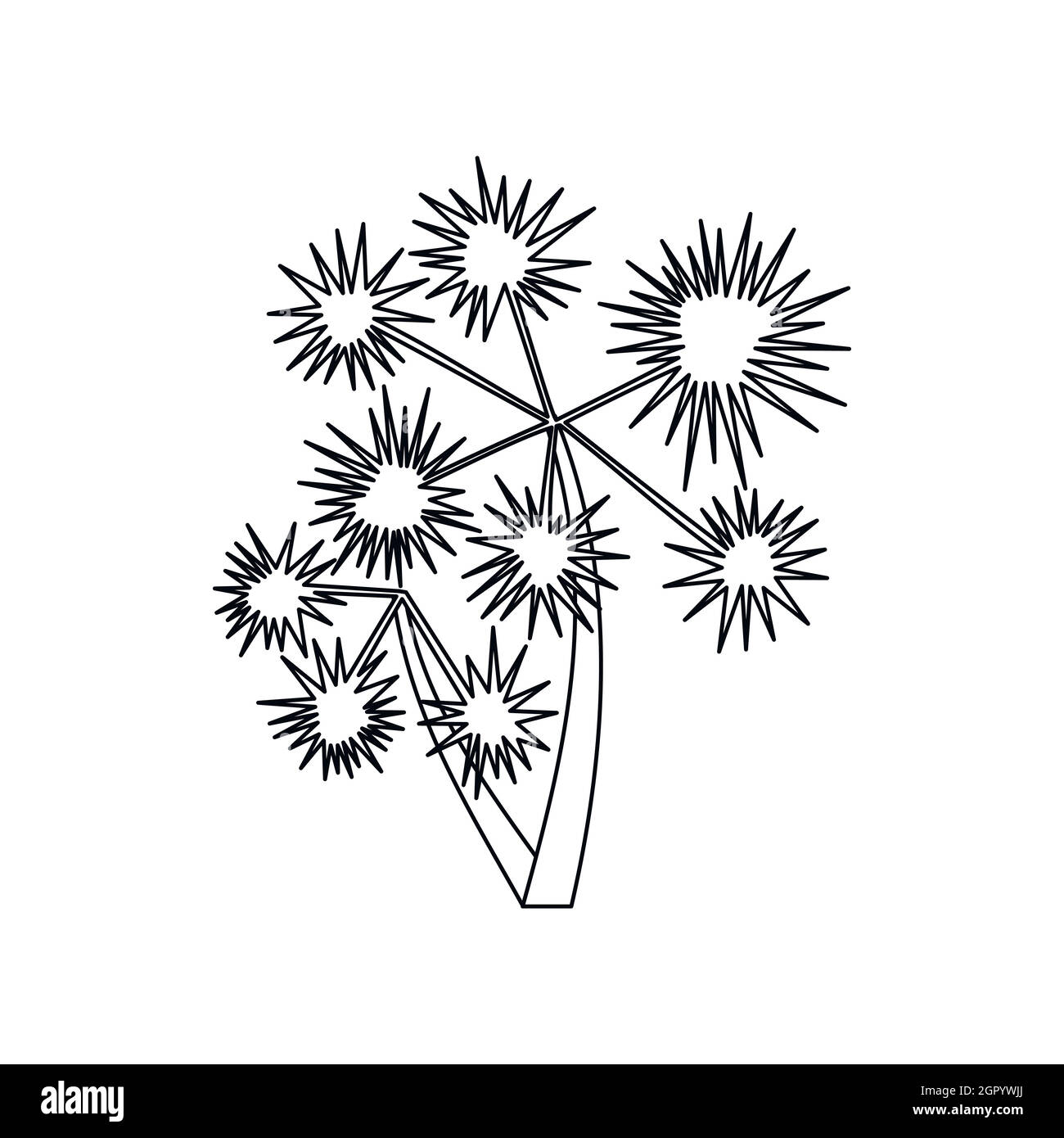 Le piquant, l'icône Palm style contour Illustration de Vecteur Le piquant, l'icône Palm style contour Illustration de Vecteur