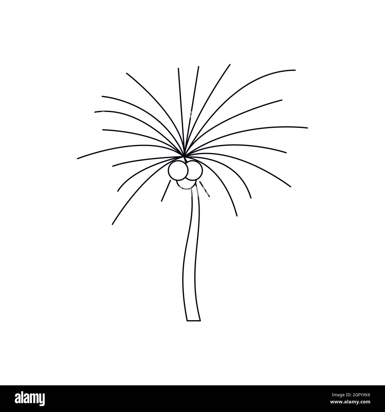 Butia capitata, Palm icône style du contour Illustration de Vecteur Butia capitata, Palm icône style du contour Illustration de Vecteur