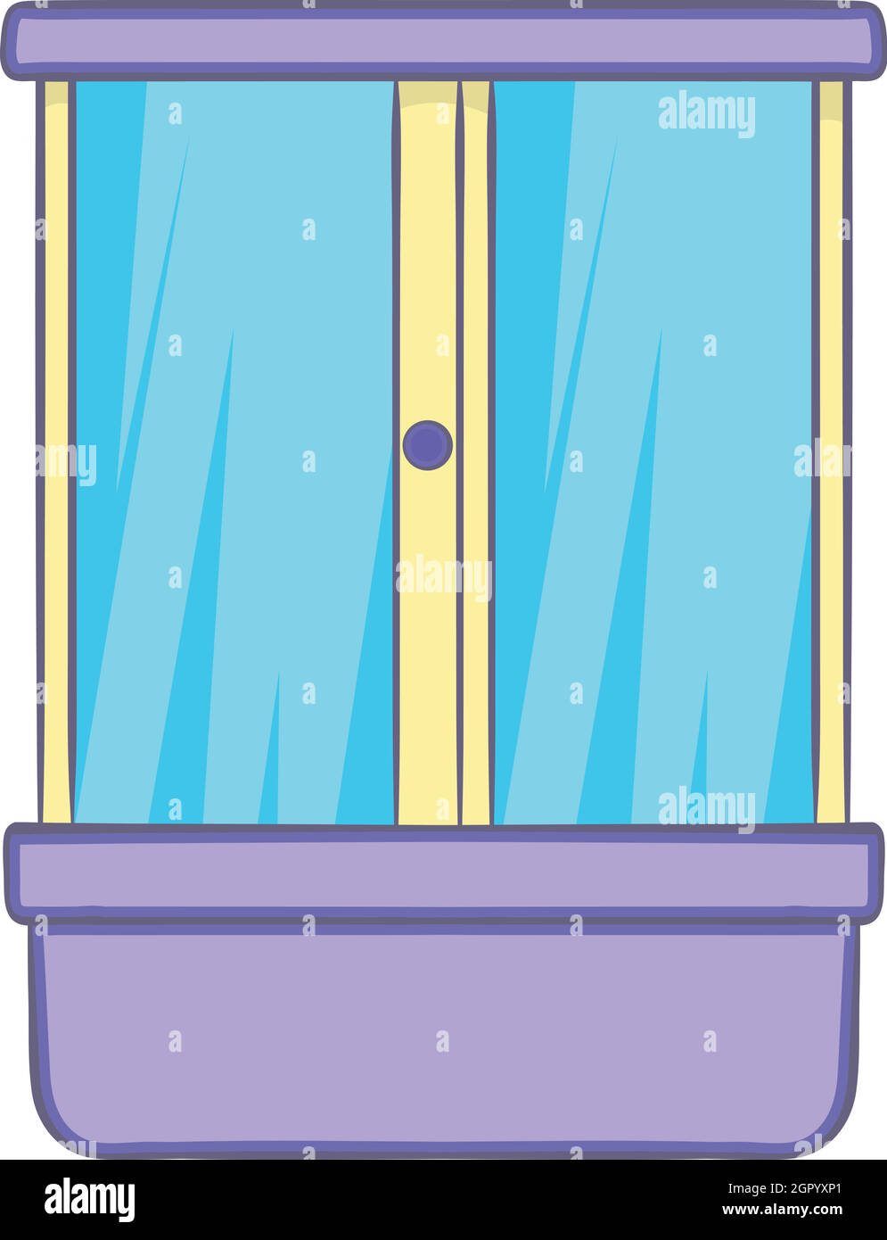 Cabine de douche dans l'icône de style cartoon Illustration de Vecteur