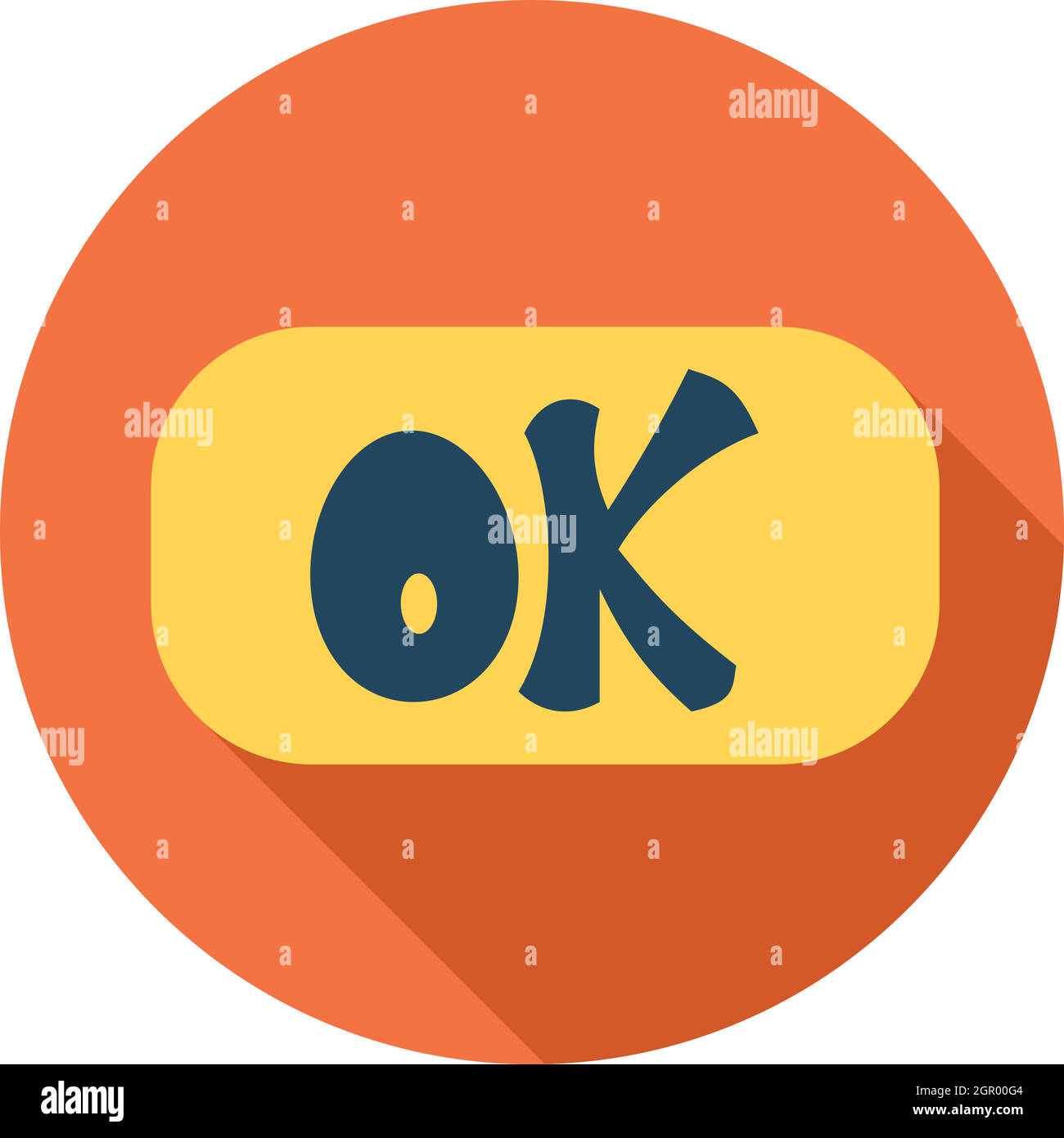 Ok, l'icône Word style plat Illustration de Vecteur