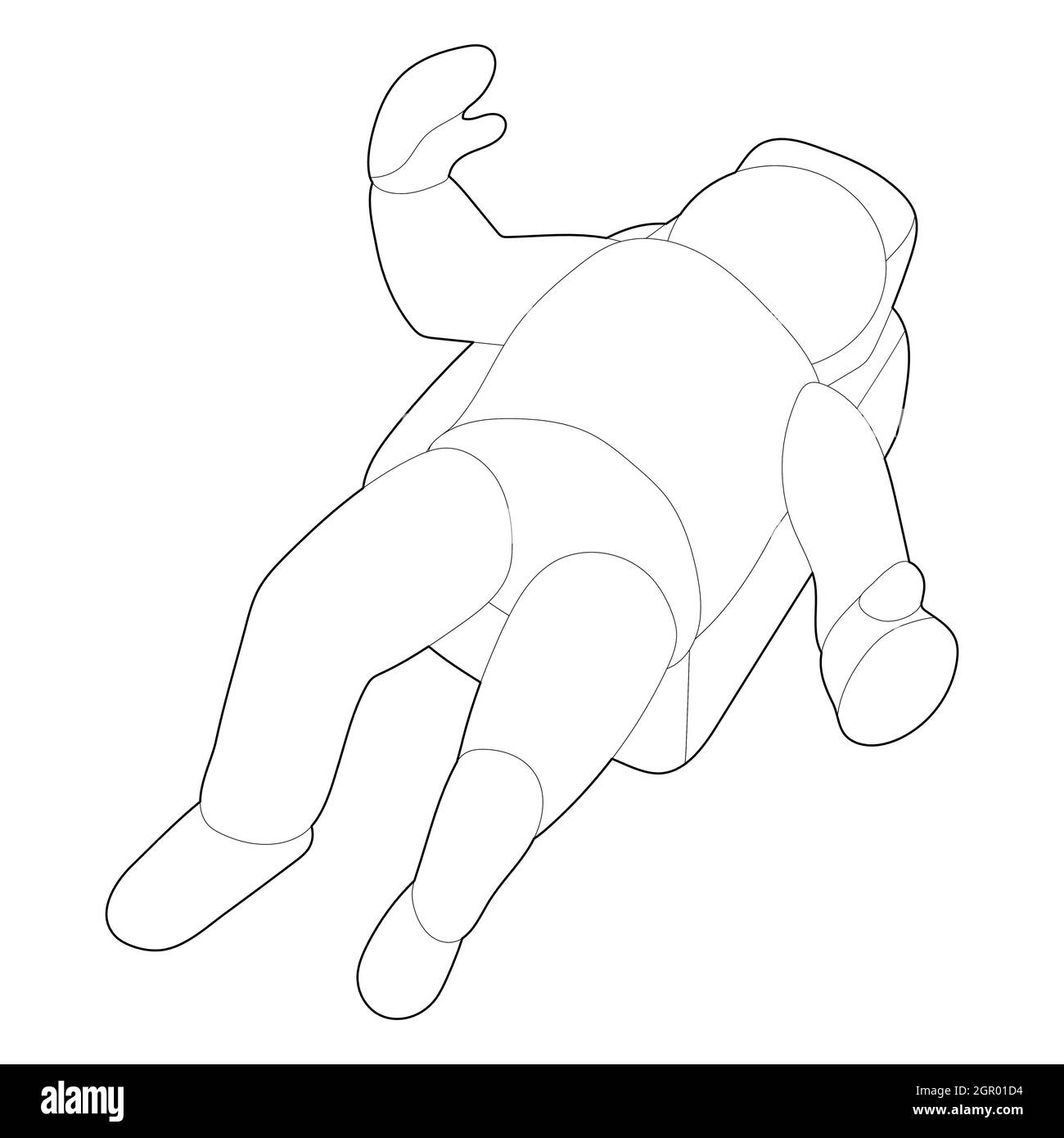Icône style du contour de l'astronaute Illustration de Vecteur