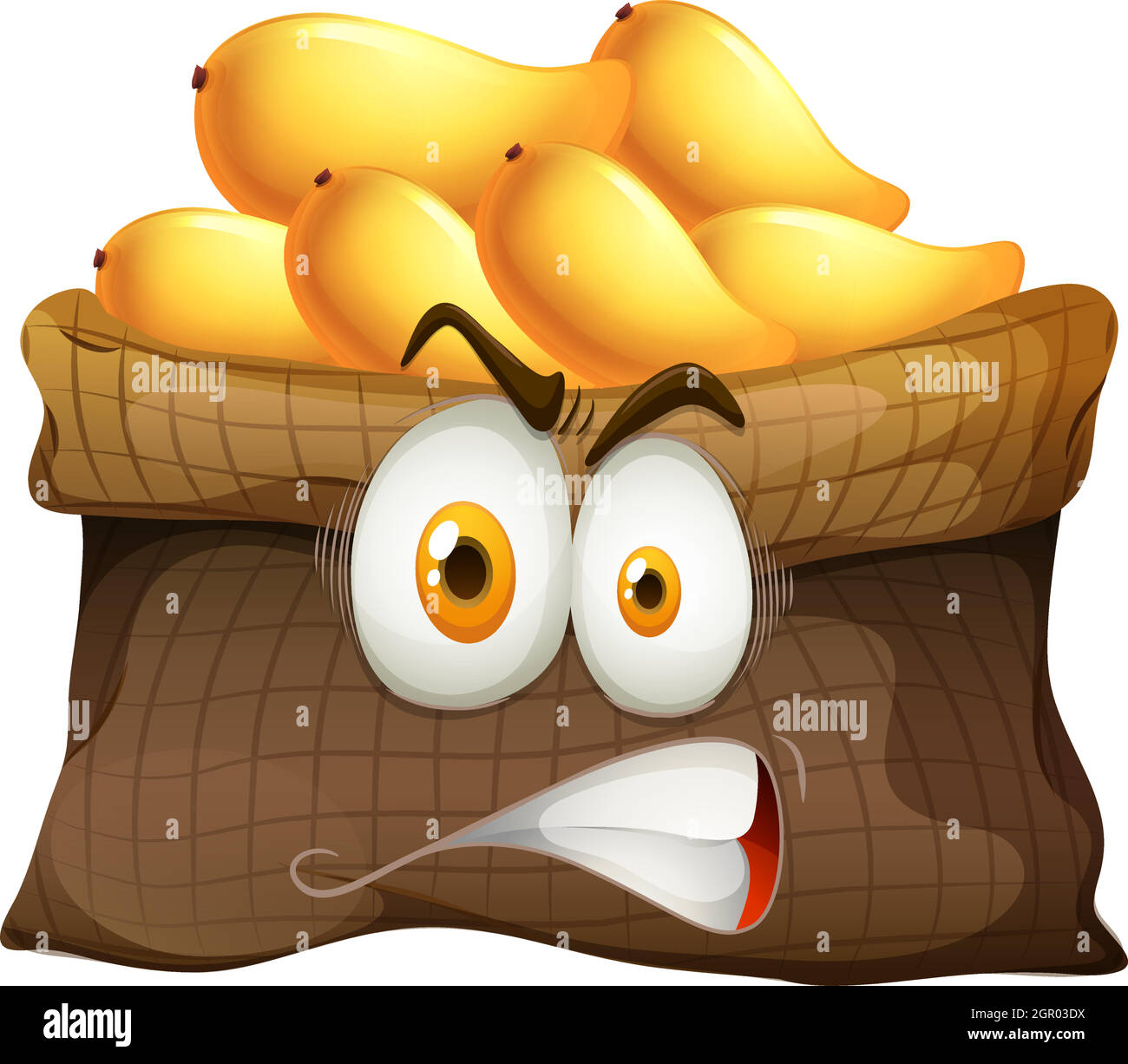 Sac Mango avec visage Illustration de Vecteur