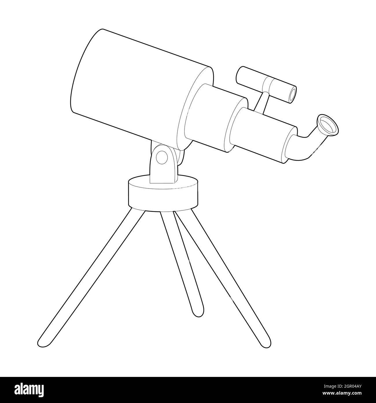 Icône style du contour de télescope Illustration de Vecteur