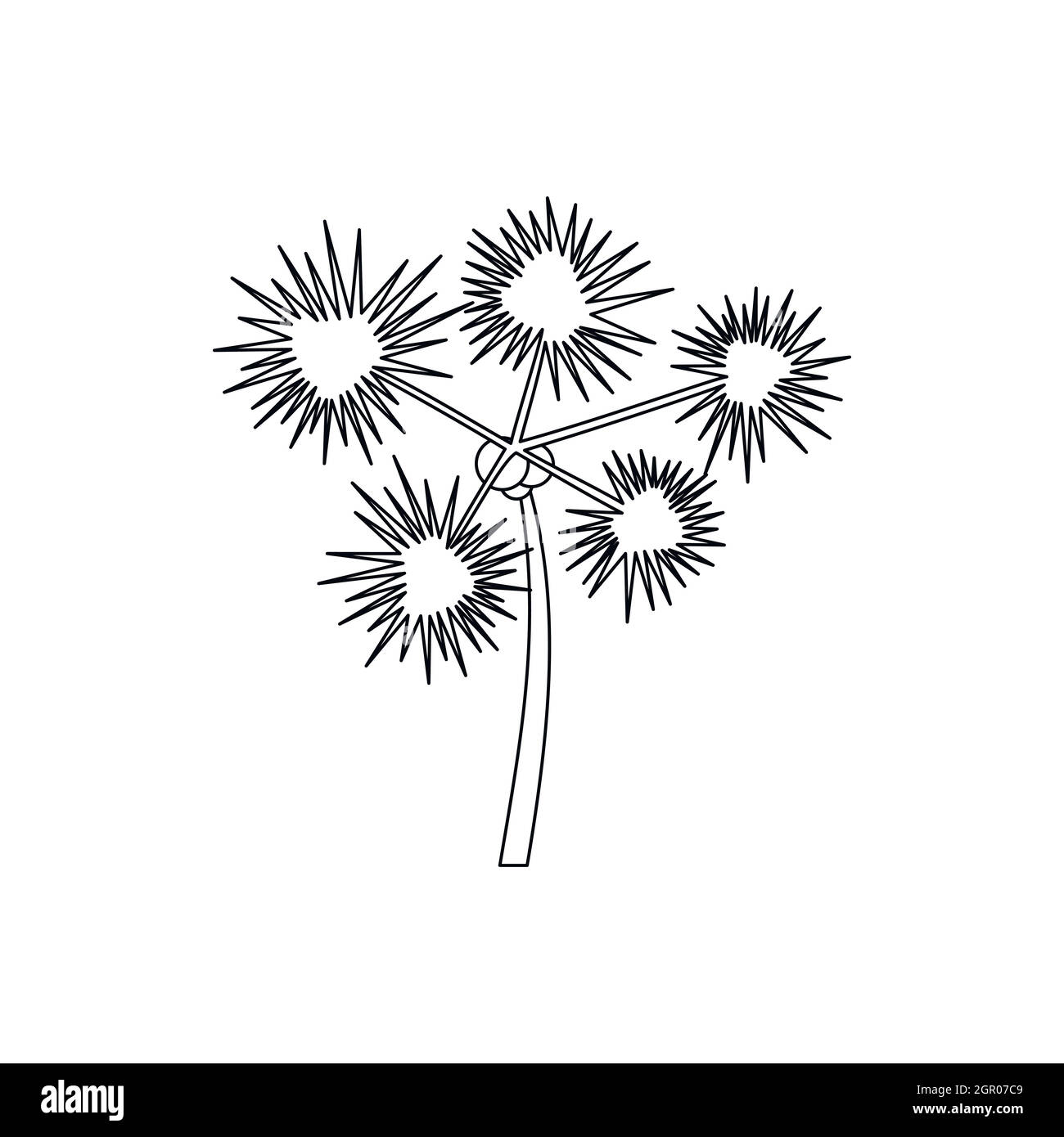 L'icône Palm chamaerops style du contour, Illustration de Vecteur L'icône Palm chamaerops style du contour, Illustration de Vecteur