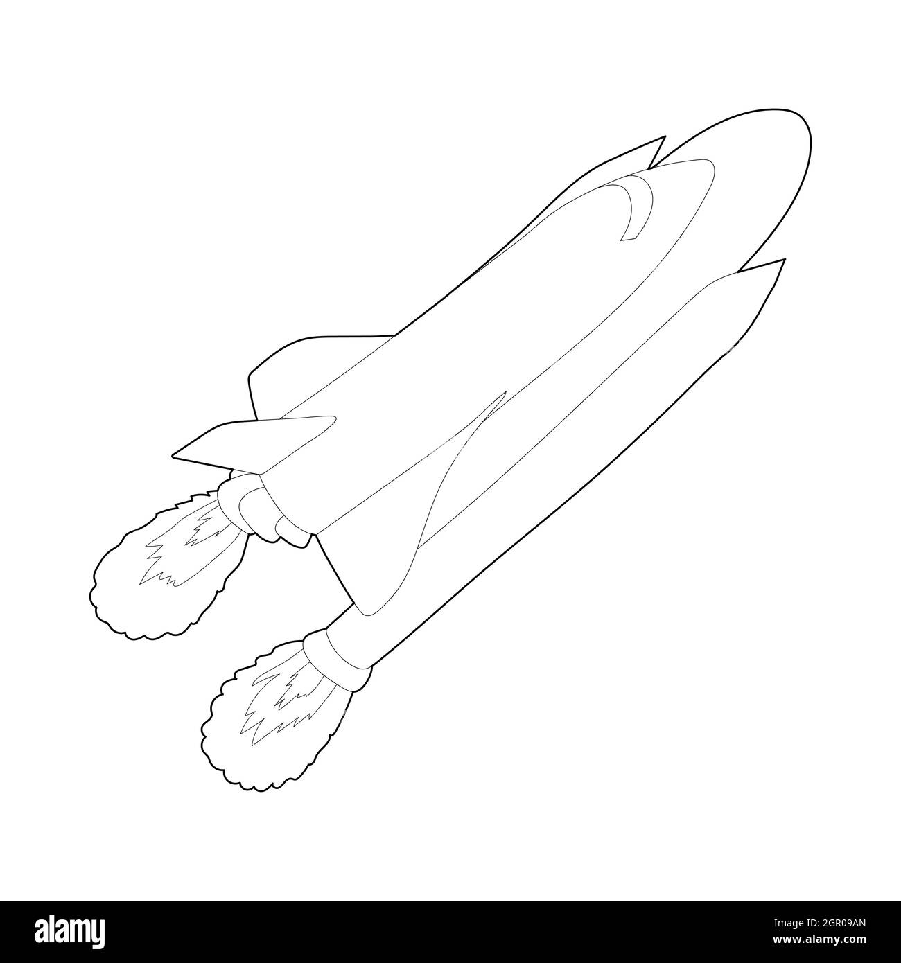 Navette spatiale, l'icône de style contour Illustration de Vecteur